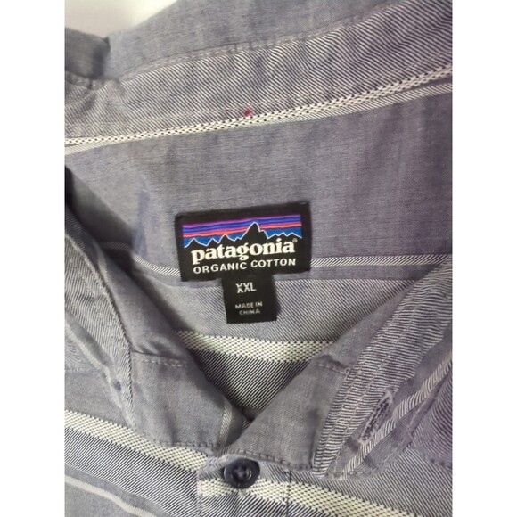 Patagonia Fezzman ? Men's Striped Short Sleeve Button Up Shirt Size 2XL Gray - Picture 4 of 9